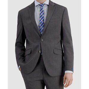 $270 Kenneth Cole Reaction Blazer Jacket 40R W33 Men's Gray Polyester Blend NWT